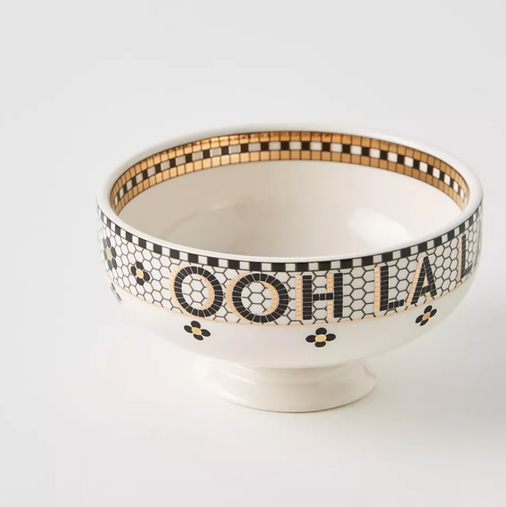 NEW Anthropologie Bistro Tile 'Ooh La La!' Snack Nut Bowl